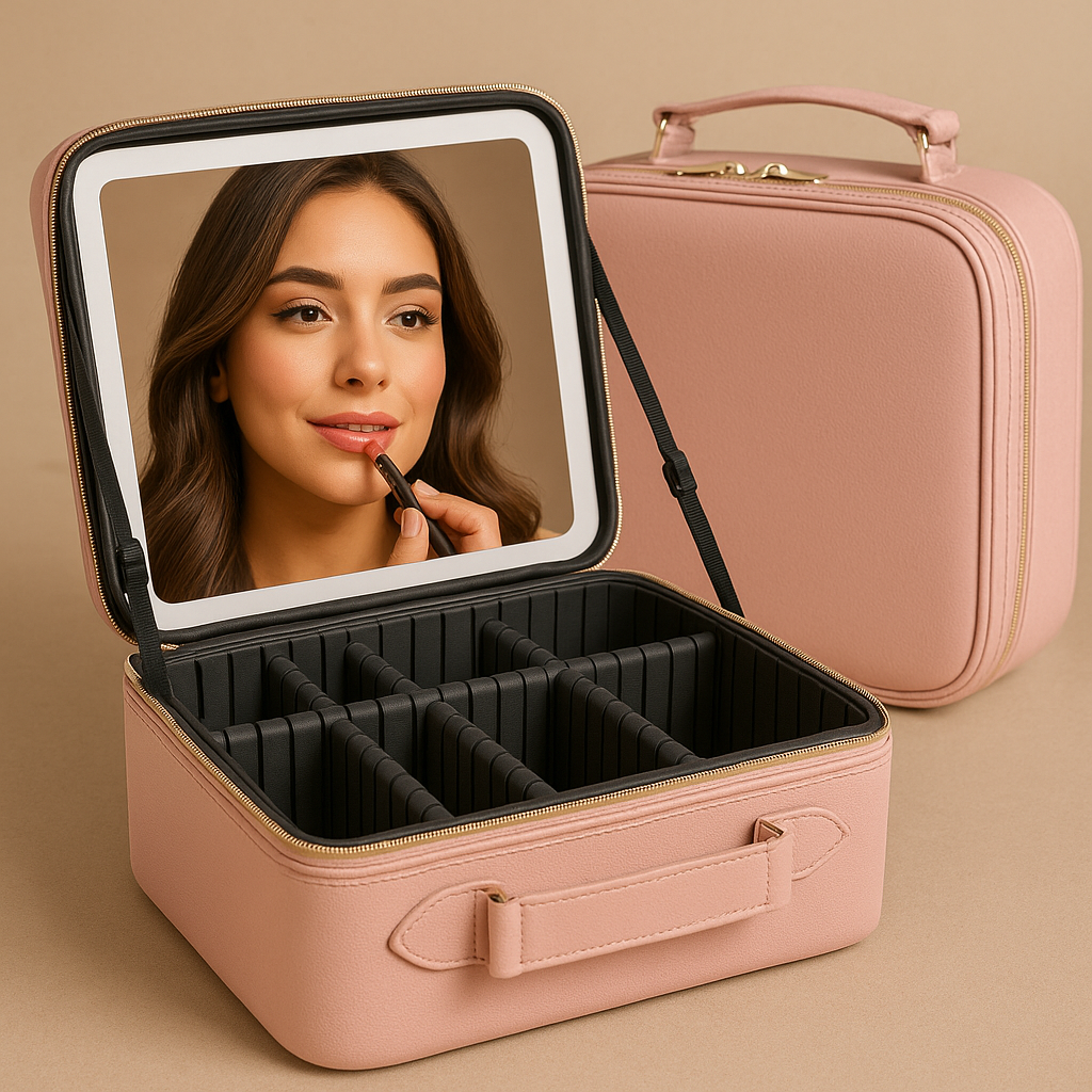 LUMI-CASE PREMIUM COSMETIQUERA CON ESPEJO Y LUZ LED💖