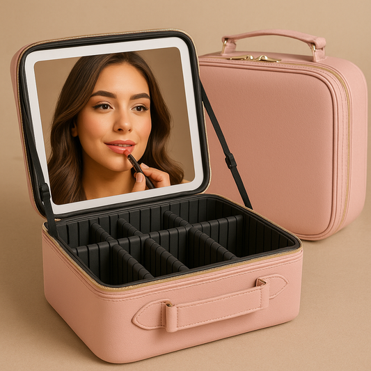 LUMI-CASE PREMIUM COSMETIQUERA CON ESPEJO Y LUZ LED💖