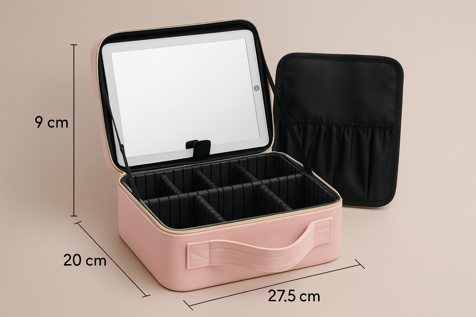 LUMI-CASE PREMIUM COSMETIQUERA CON ESPEJO Y LUZ LED💖