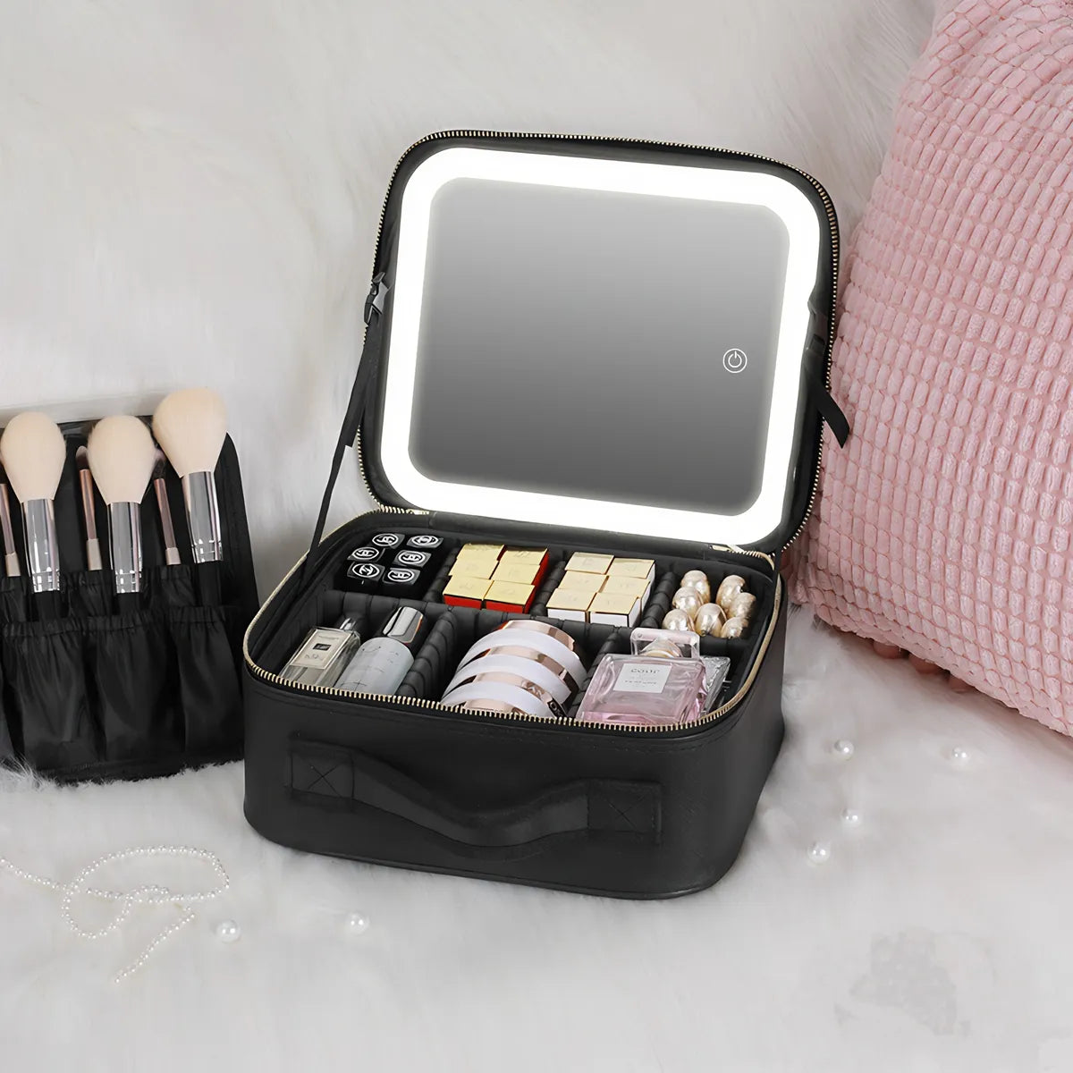 LUMI-CASE PREMIUM COSMETIQUERA CON ESPEJO Y LUZ LED💖